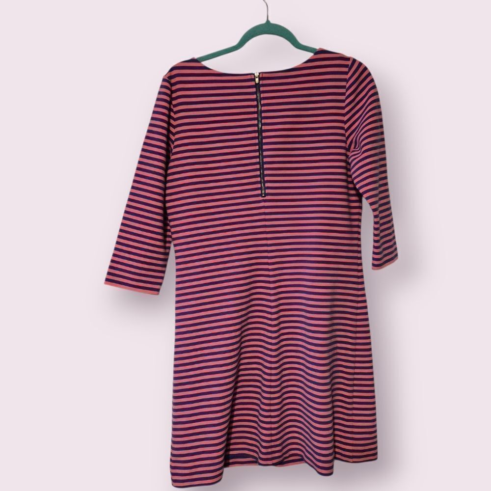 Lilly Pulitzer Womens Size Large Charlene Striped Sheath Dress Pink Pockets Work - Picture 2 of 4